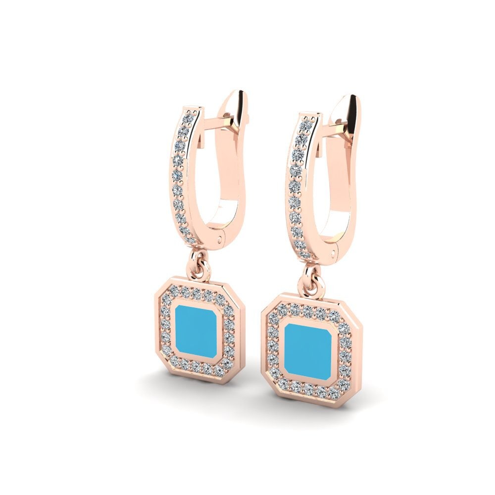 14k Oro Rosa Pendiente de mujer Buwhealbe