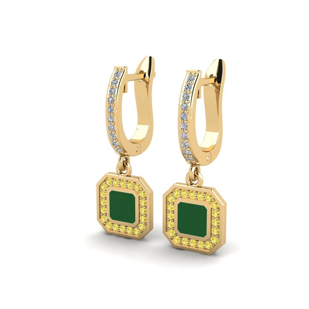 Đá Sapphire Vàng Bông tai nữ Buwhealbe