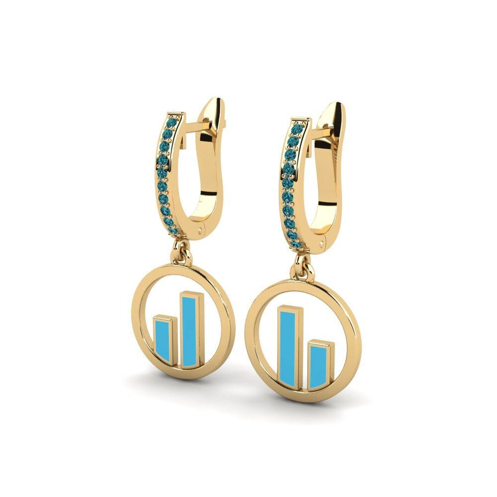 Diamante Azul Pendiente de mujer Cheedi