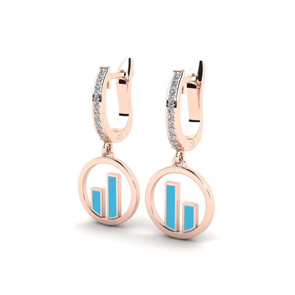 14k Oro Rosa Pendiente de mujer Cheedi