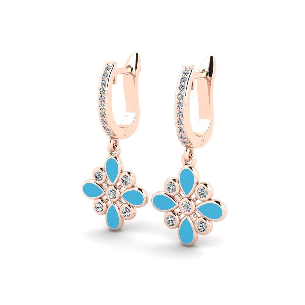 14k Oro Rosa Pendiente de mujer Cieyb