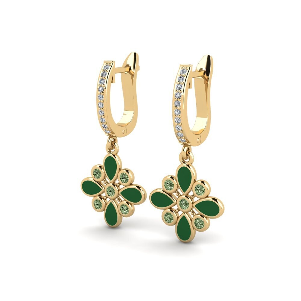 Diamante Verde Pendiente de mujer Cieyb