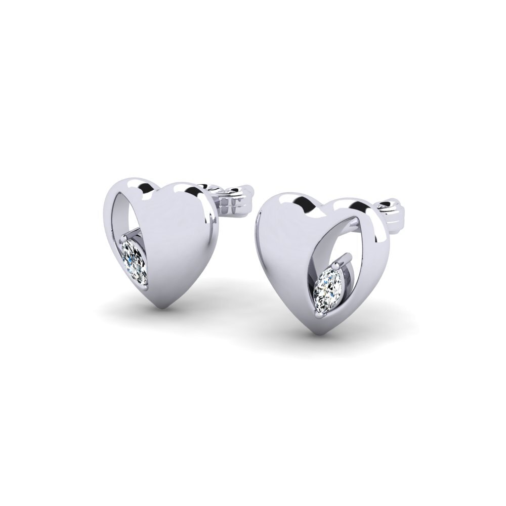 14k Oro Blanco Marquesa Pendiente de mujer Cnigen