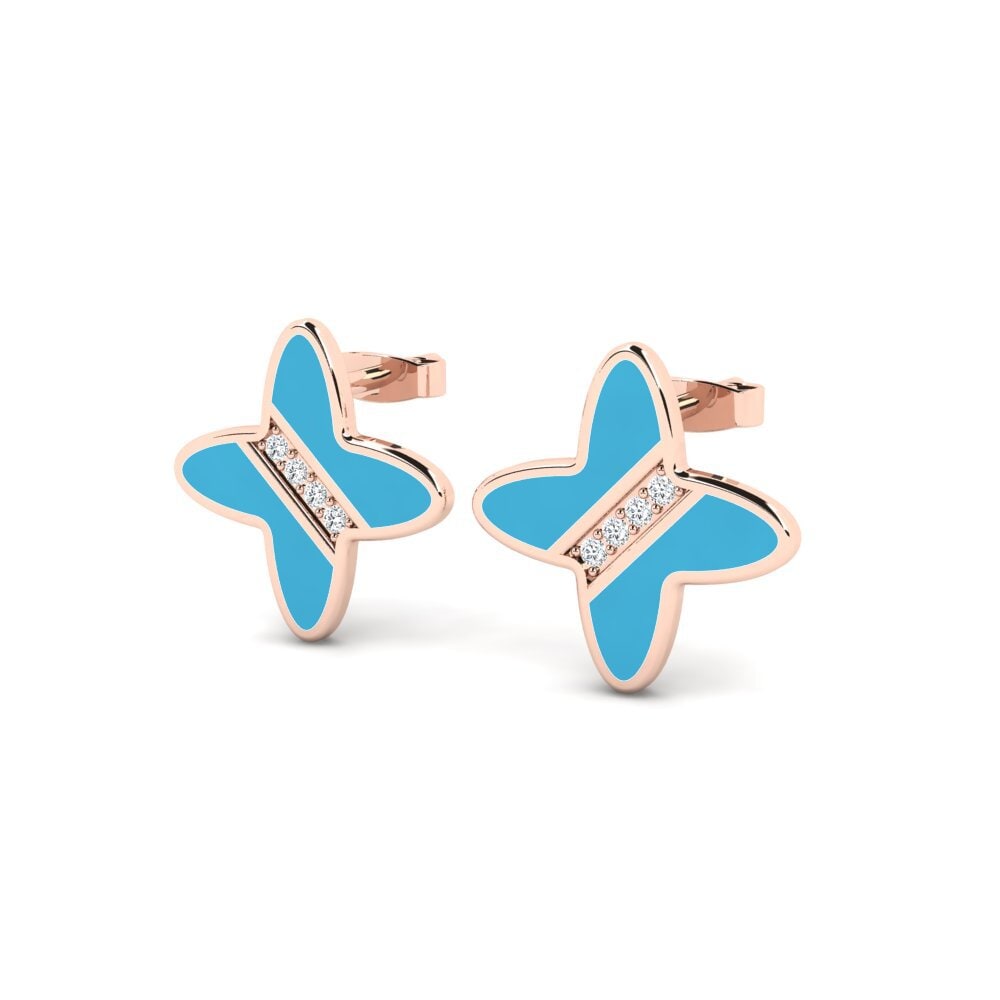 14k Oro Rosa Pendiente de mujer Dagn