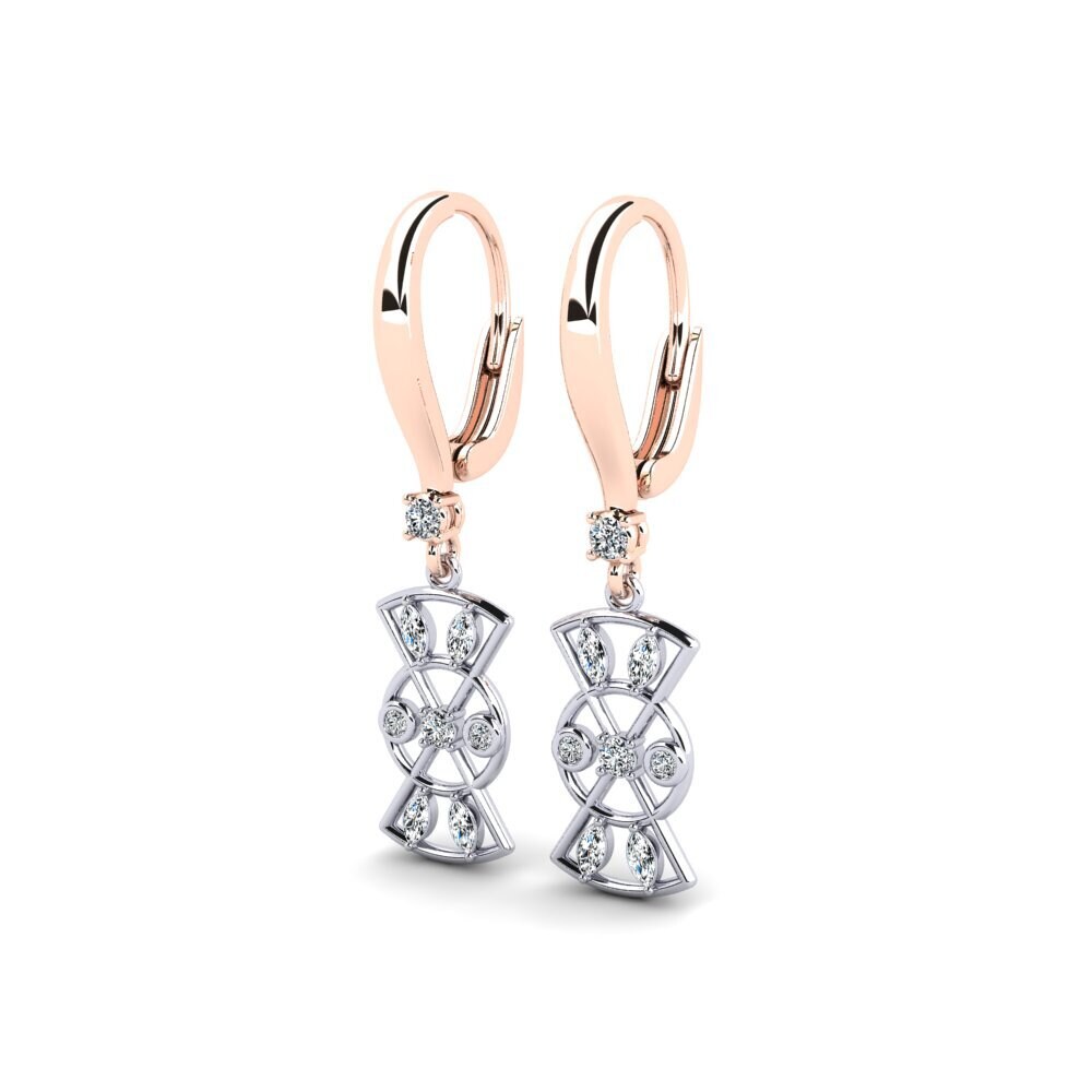 14ct Rose / White Gold Mixed Women's Earring Dantoca