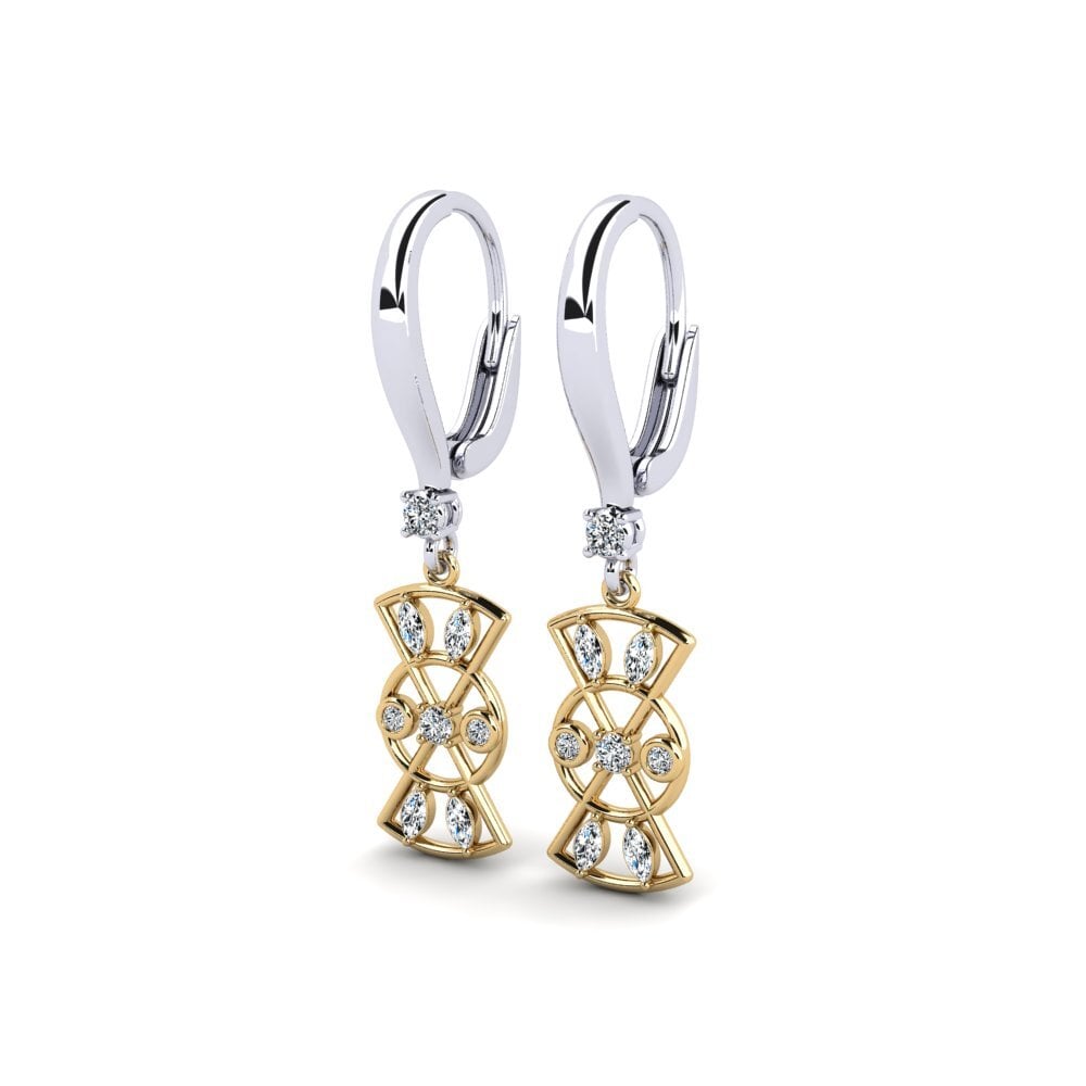 14ct White / Yellow Gold Mixed Women's Earring Dantoca