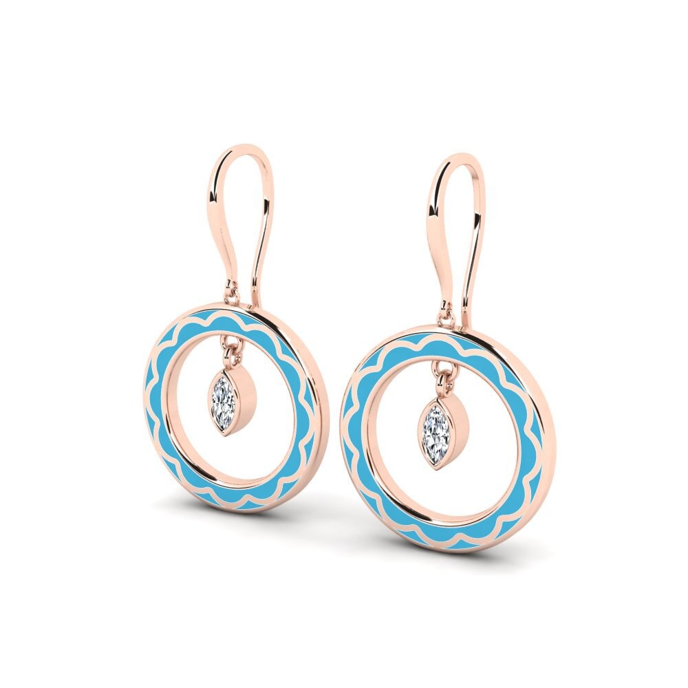 14k Oro Rosa Pendiente de mujer Dararamear