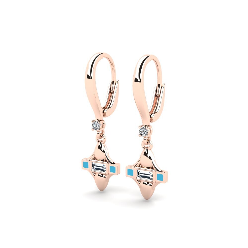 14k Oro Rosa Pendiente de mujer Dawd