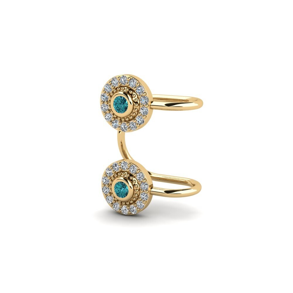 Diamante Azul Brincos Feminino Ddli