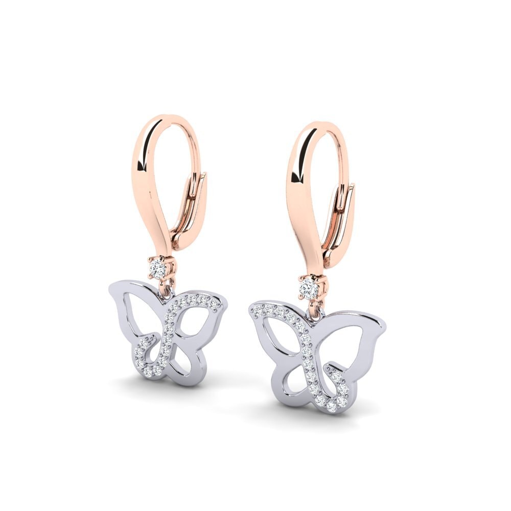 9k Oro Rosa & Blanco Pendiente de mujer Driht