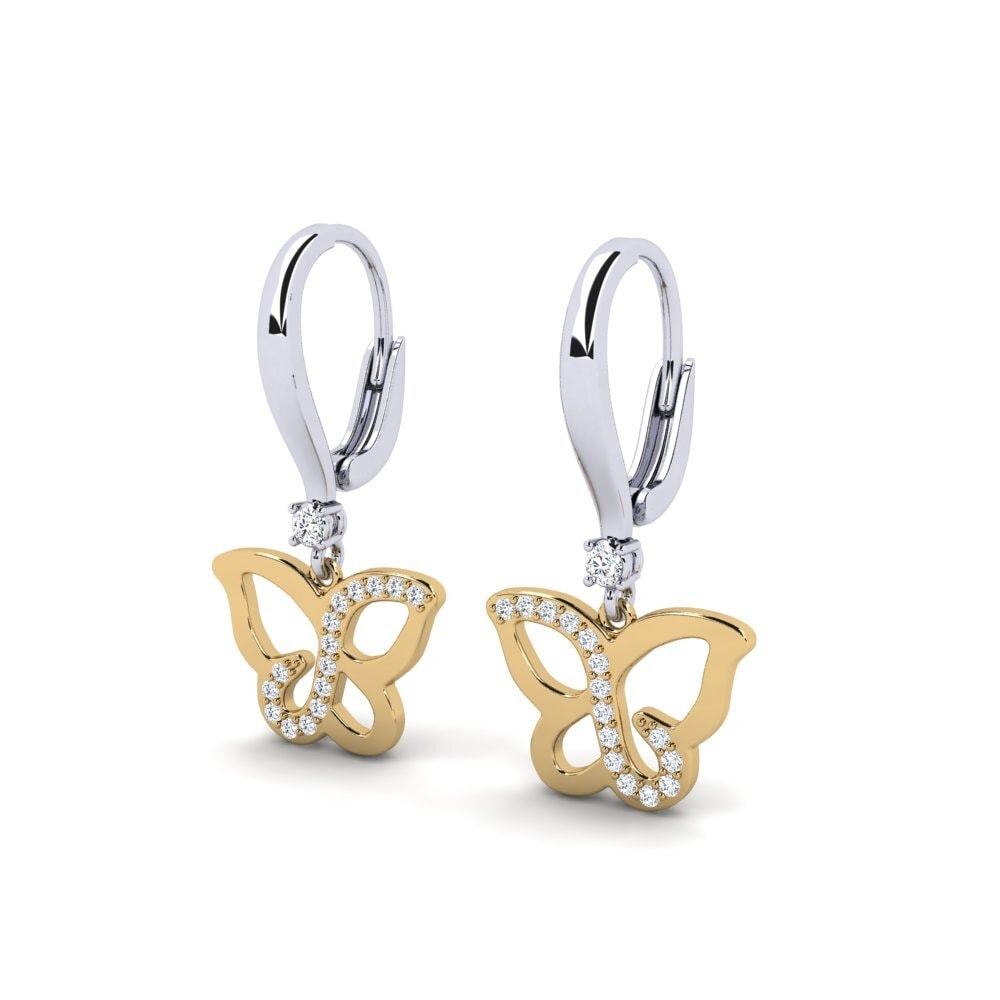 9k Oro Blanco & Amarillo Pendiente de mujer Driht