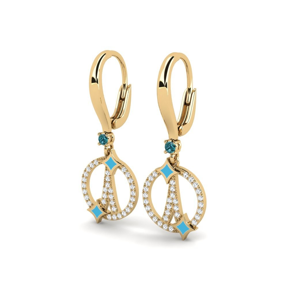 Diamante Azul Pendiente de mujer Etypos