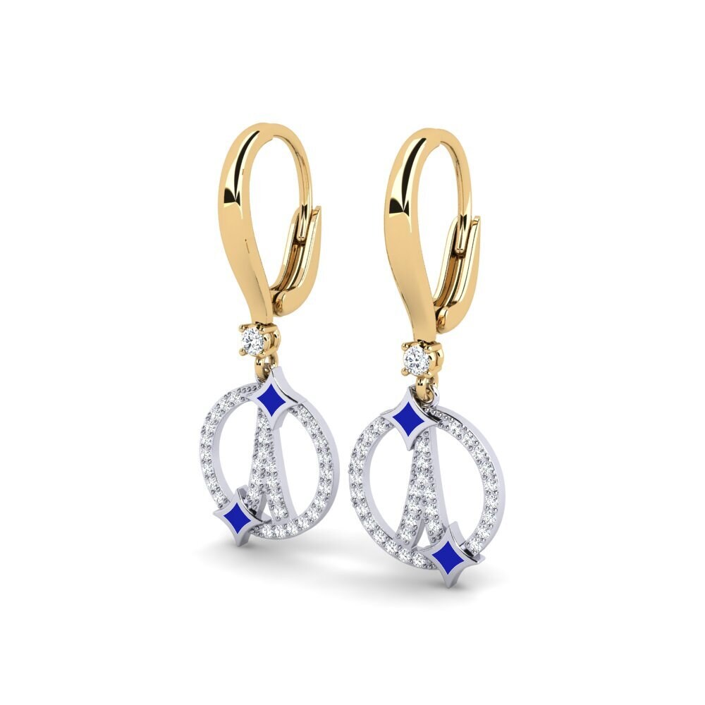 750 Gelb & Weißgold Damen ohrring Etypos