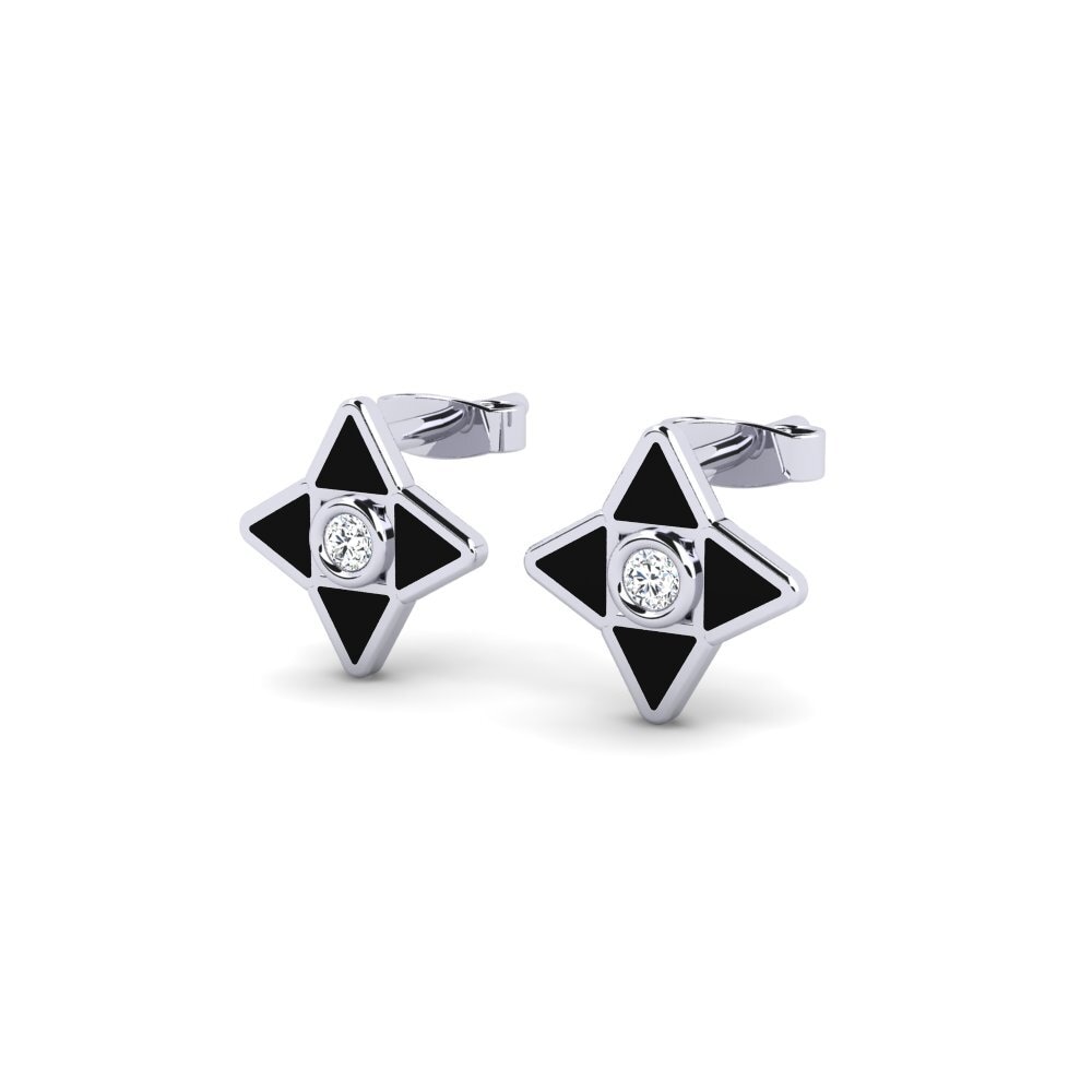 14K White Gold Earring Forever