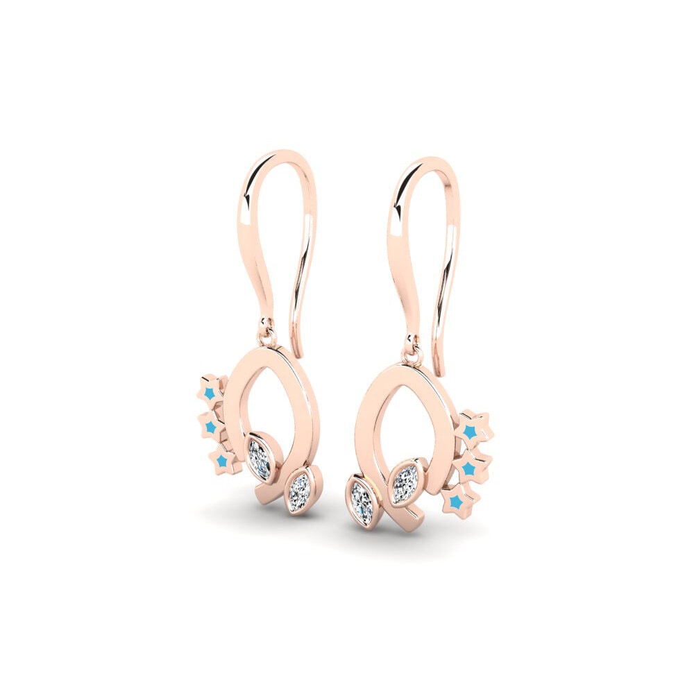 14k Oro Rosa Pendiente de mujer Unrema