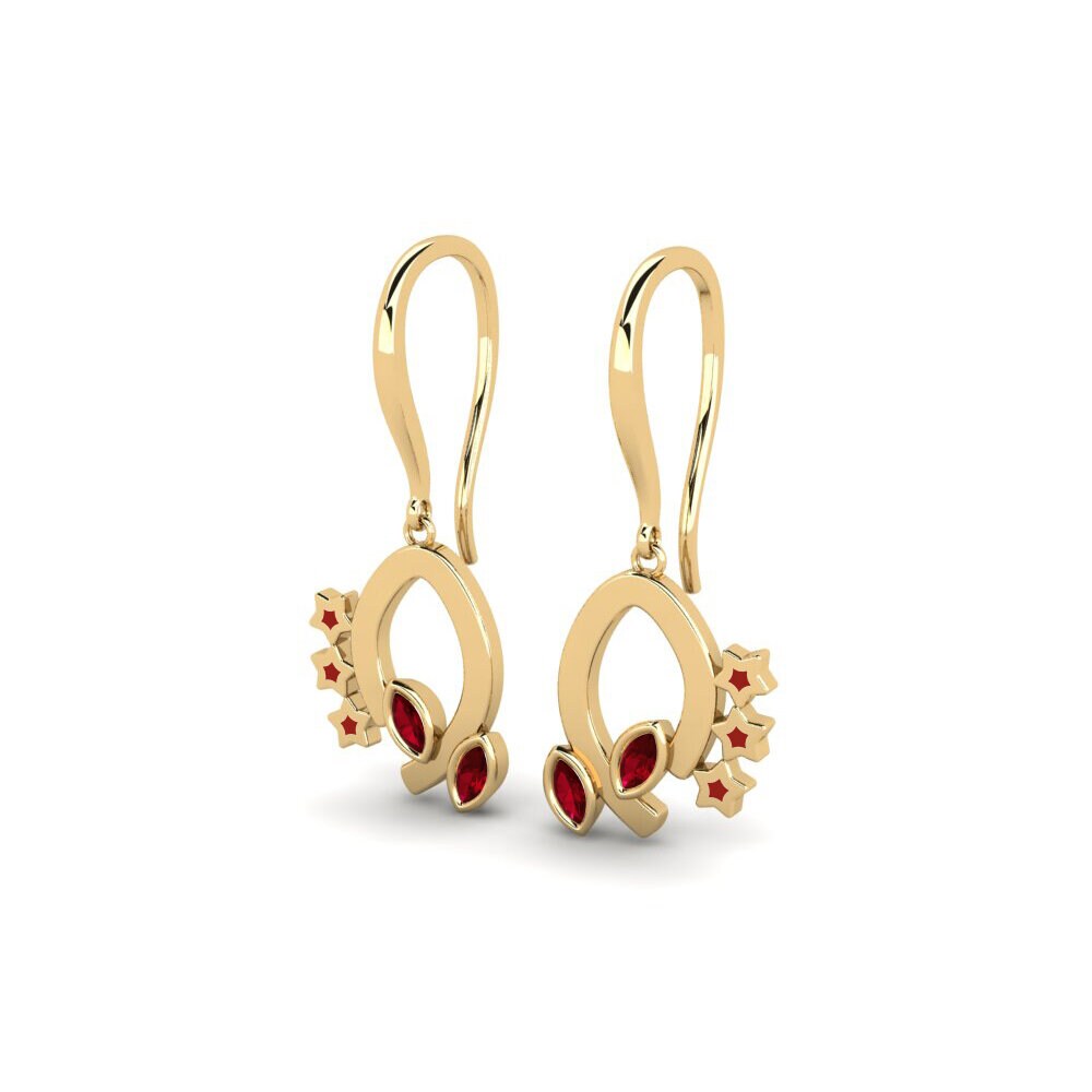 Zircone Rosso Orecchino da donna Unrema