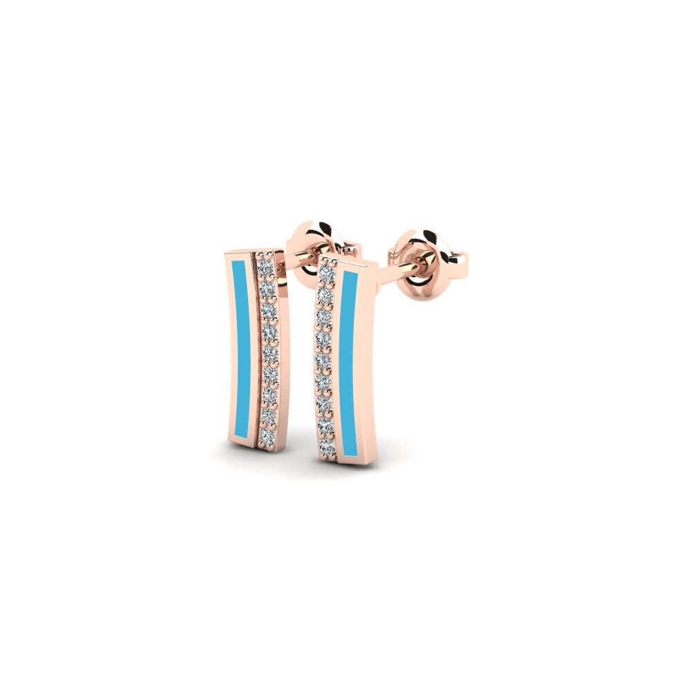 14k Oro Rosa Pendiente de mujer Uranzb