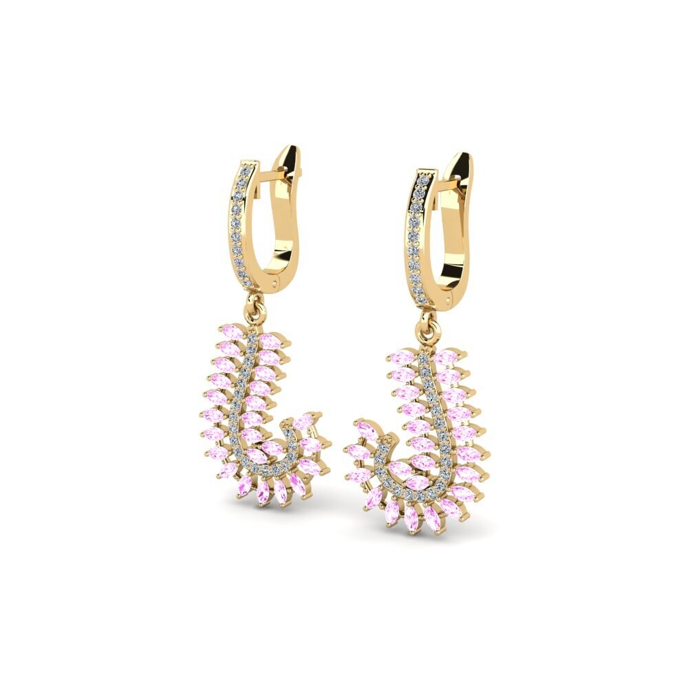 Safira Rosa Brincos Feminino Vethel