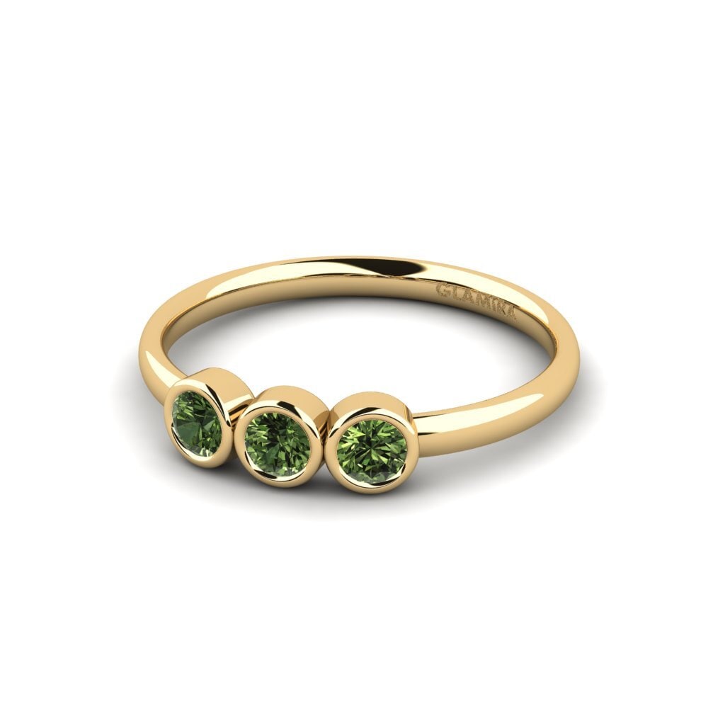 Green Sapphire Engagement Ring Picneted