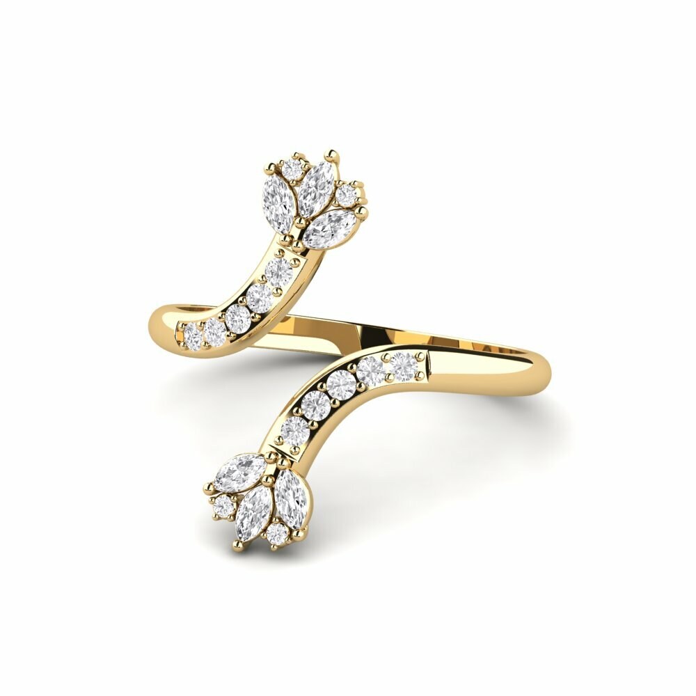 Marquise Saphir Blanc Bague Poised