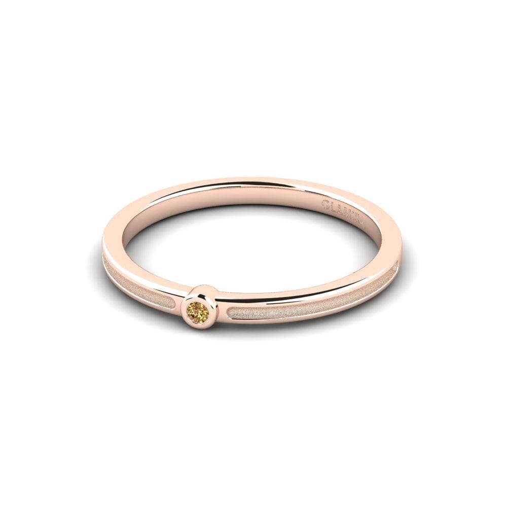14k Oro Rosa Diamante café Anillo de compromiso Prosel