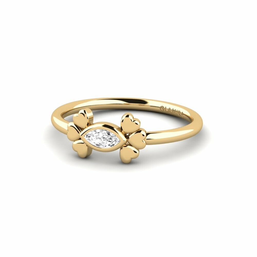 Marquise Saphir Blanc Bague Psot