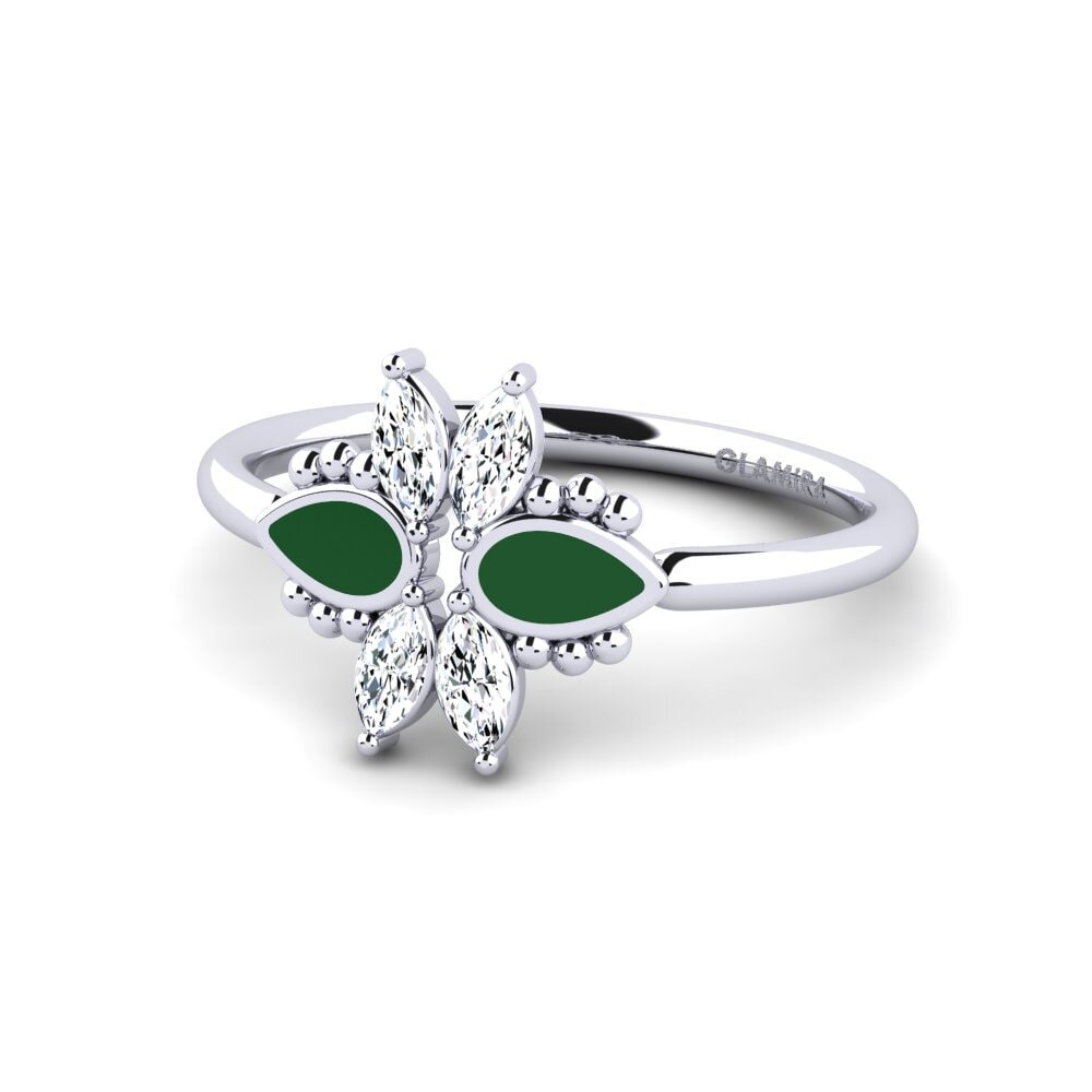 White Silver Ring Schelhe