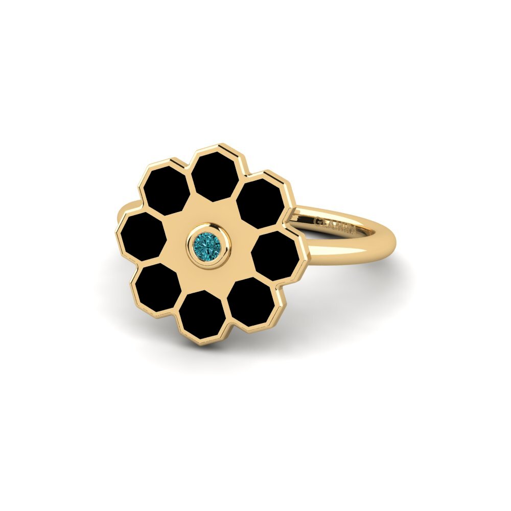 Diamante Azul Anillo Sculgi
