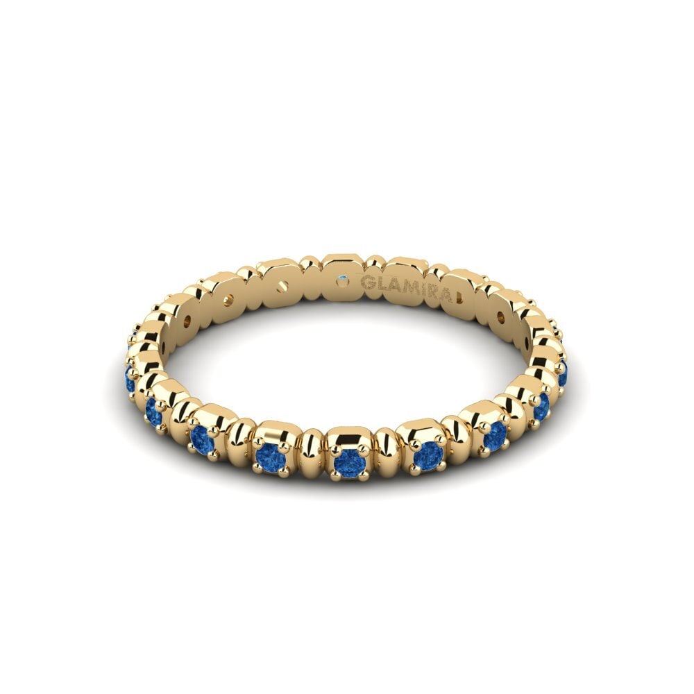 Circonita Azul Oscuro Anillo Siwenc