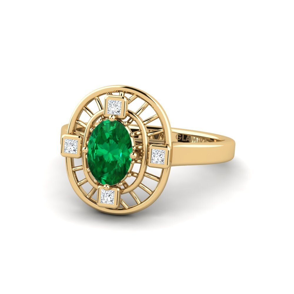 Esmeralda (creada en laboratorio) Anillo de compromiso Destny