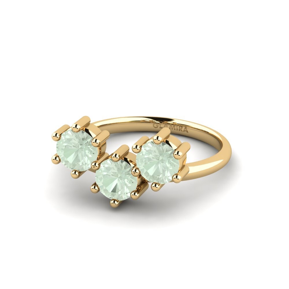 Green Amethyst Engagement Ring Larye