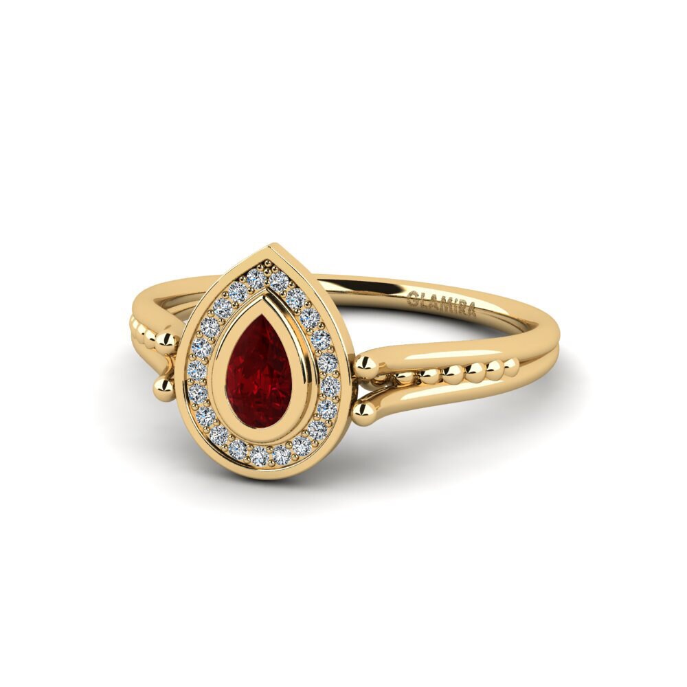 Circonita Roja Anillo de compromiso Laune