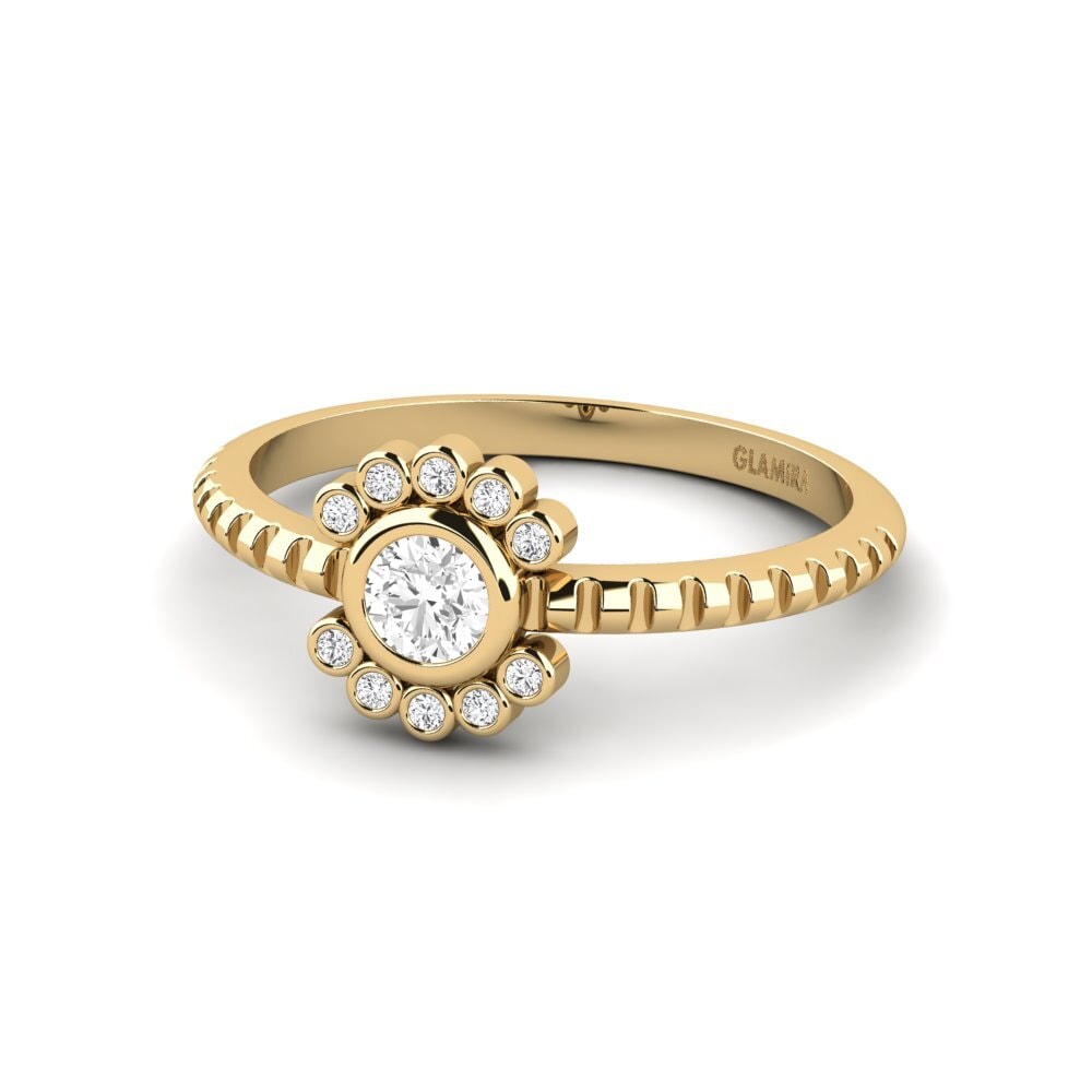 Zafiro blanco Anillo de compromiso Magaz