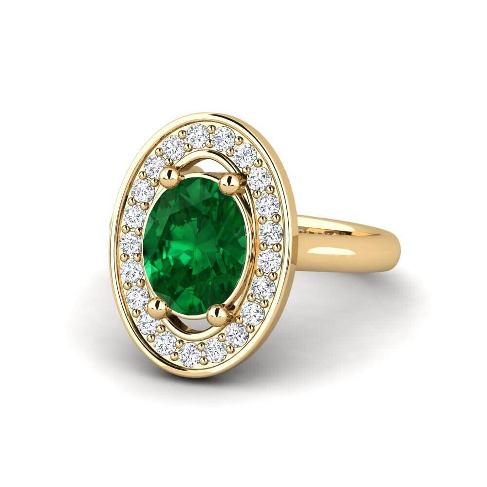 Esmeralda (creada en laboratorio) Anillo de compromiso Olpeamse
