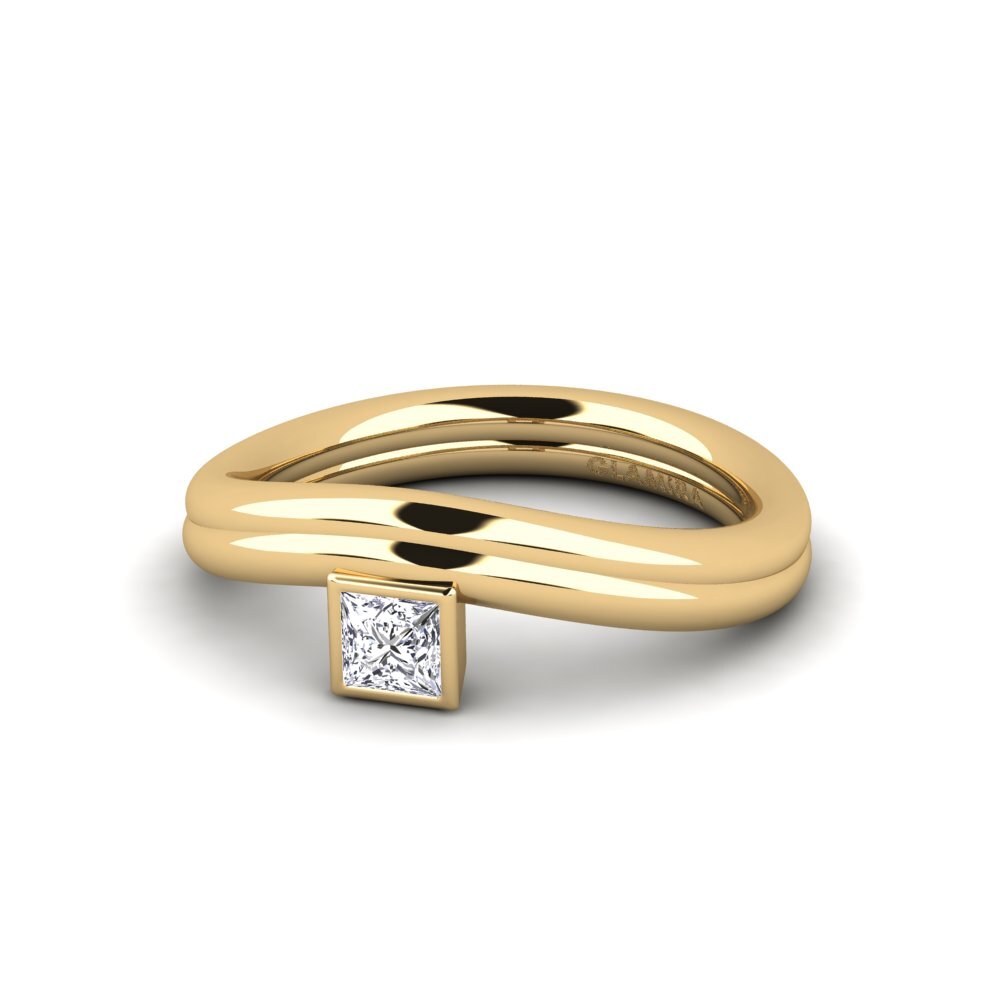 Diamante cultivado en laboratorio Anillo meñique Ovvoff
