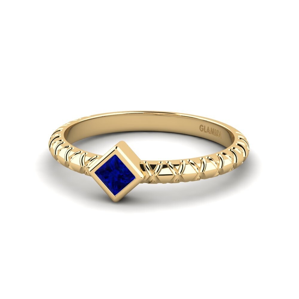 Princess Sapphire Engagement Ring Rayonnant