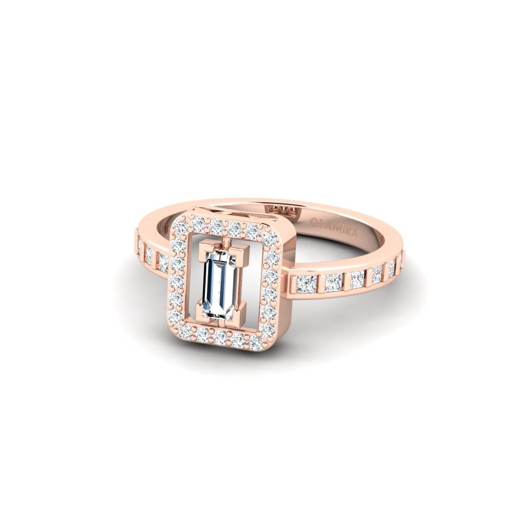 14k Oro Rosa Anillo de compromiso Ricalit