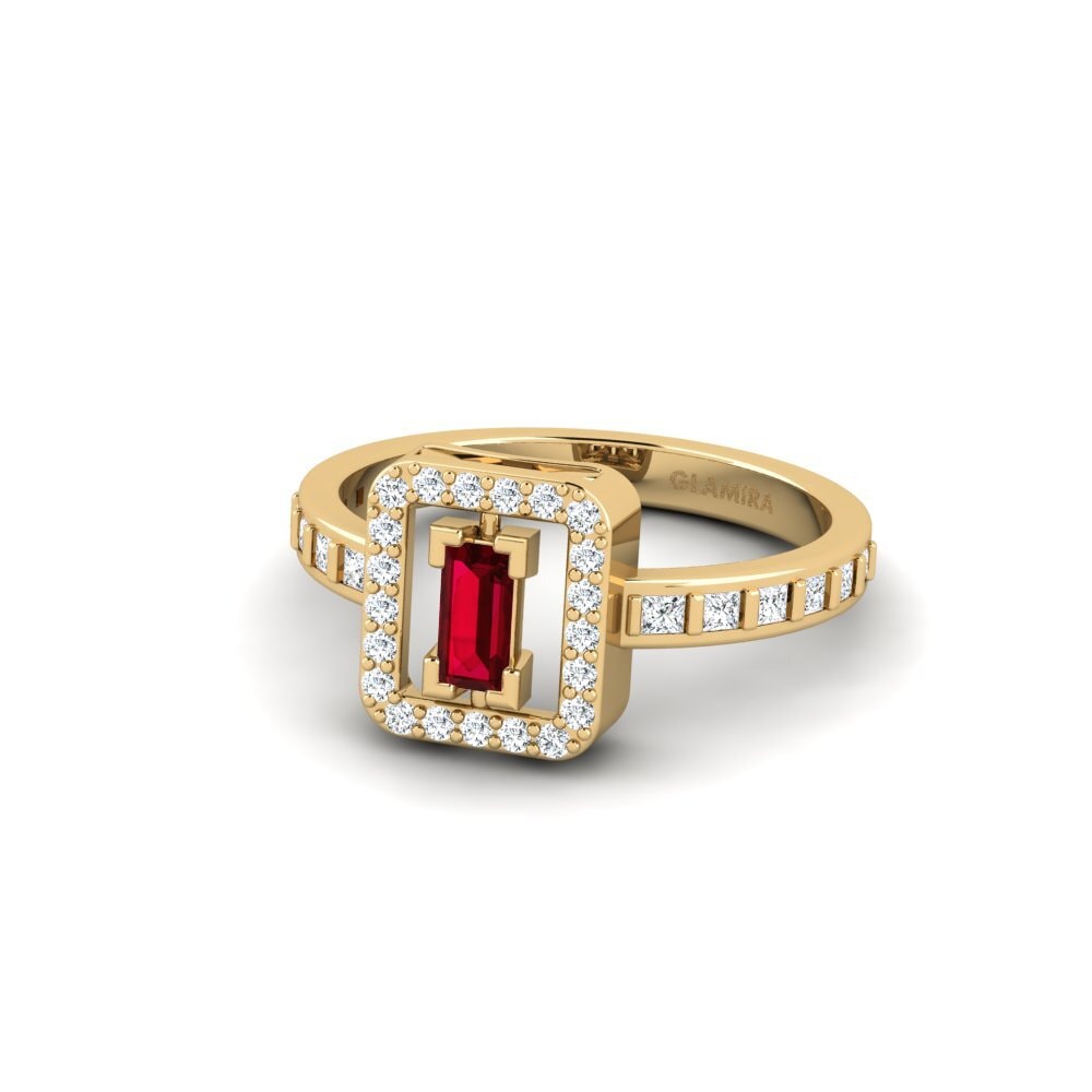 Red Zirconia Engagement Ring Ricalit