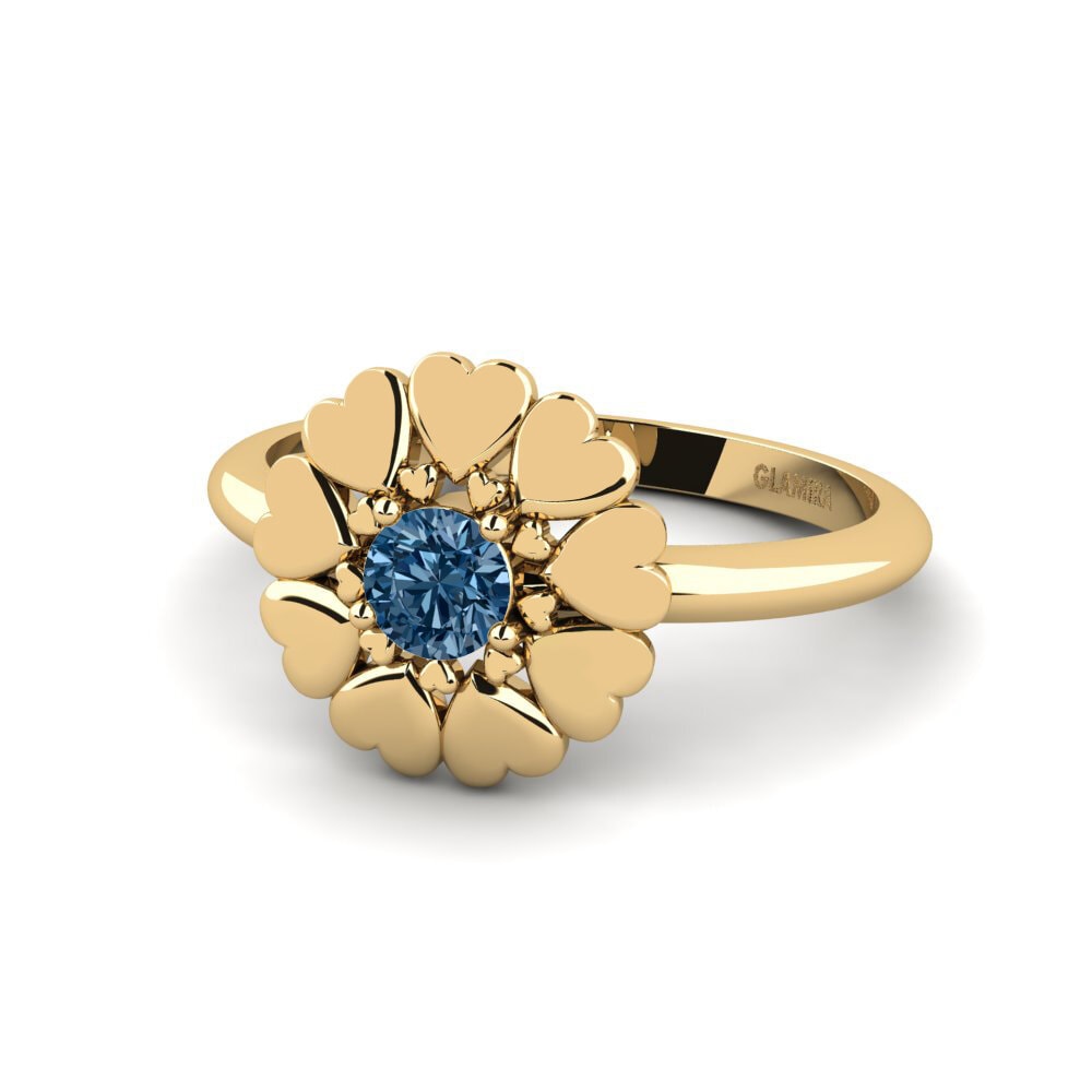 Diamante Azul Anillo Rive