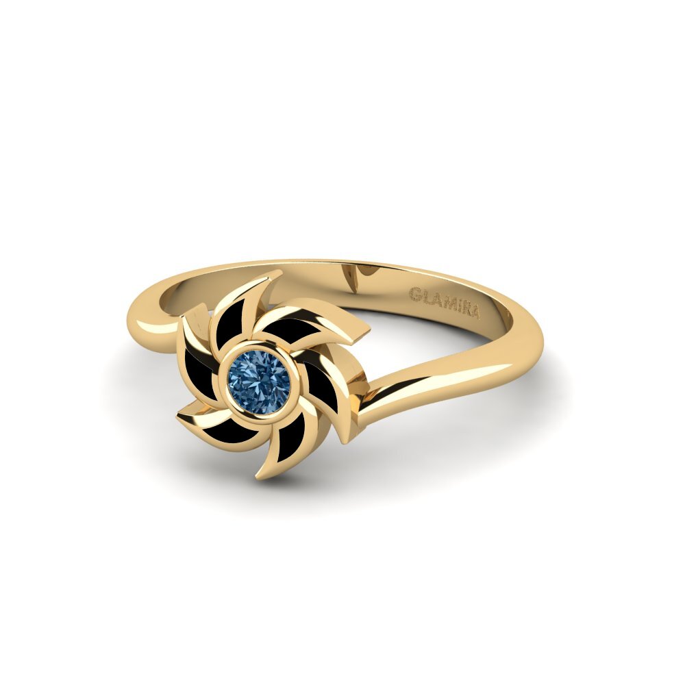 Diamante Azul Anillo Unspread