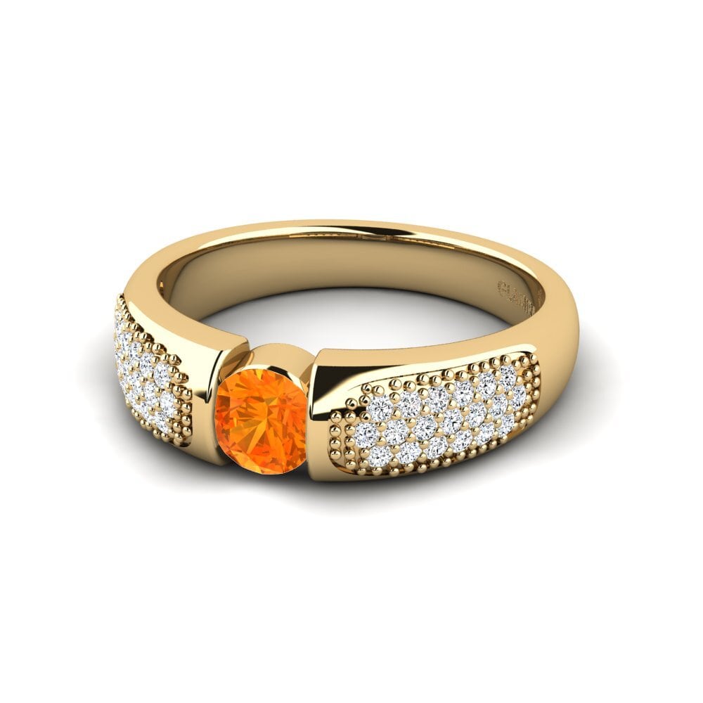 Zafiro Naranja Anillo de compromiso Velaend
