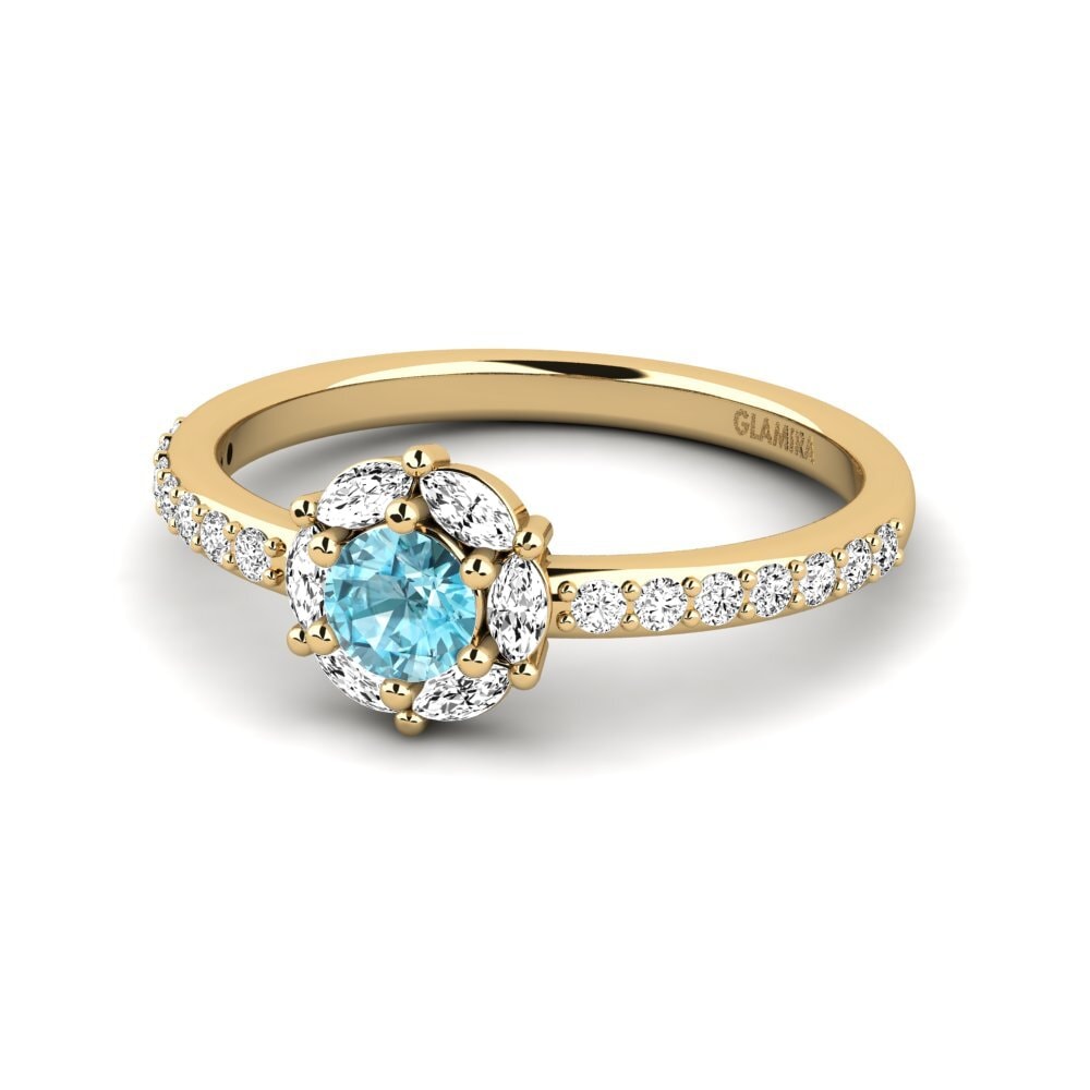 Blue Zircon Engagement Ring Zayolo
