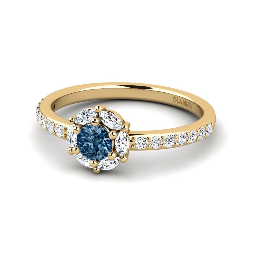 Diamante Azul Anillo de compromiso Zayolo