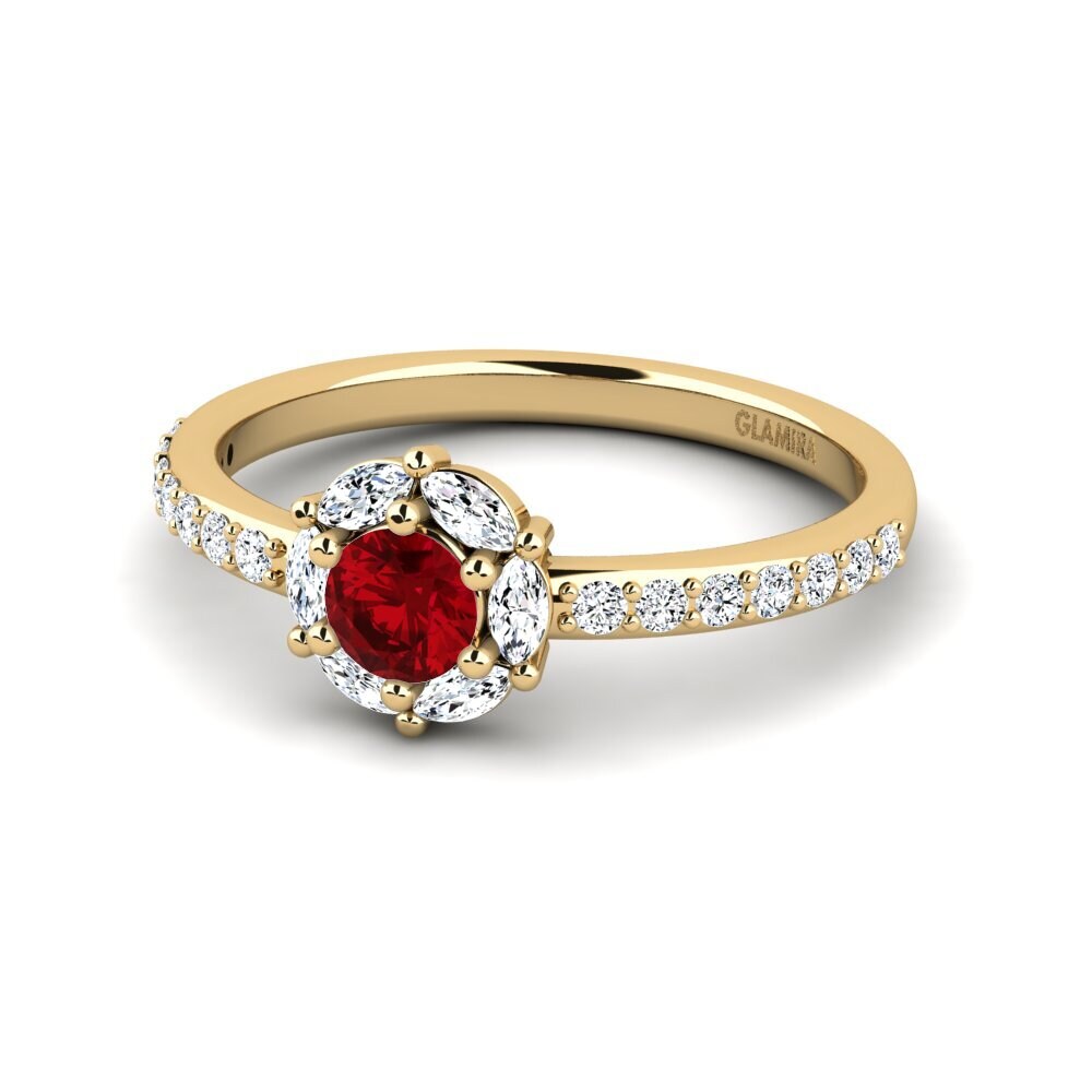 Circonita Roja Anillo de compromiso Zayolo