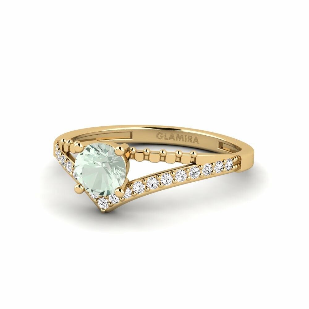 Green Amethyst Engagement Ring Zensben