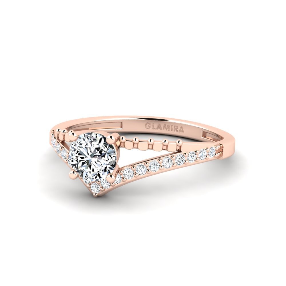 9ct Rose Gold Engagement Ring Zensben