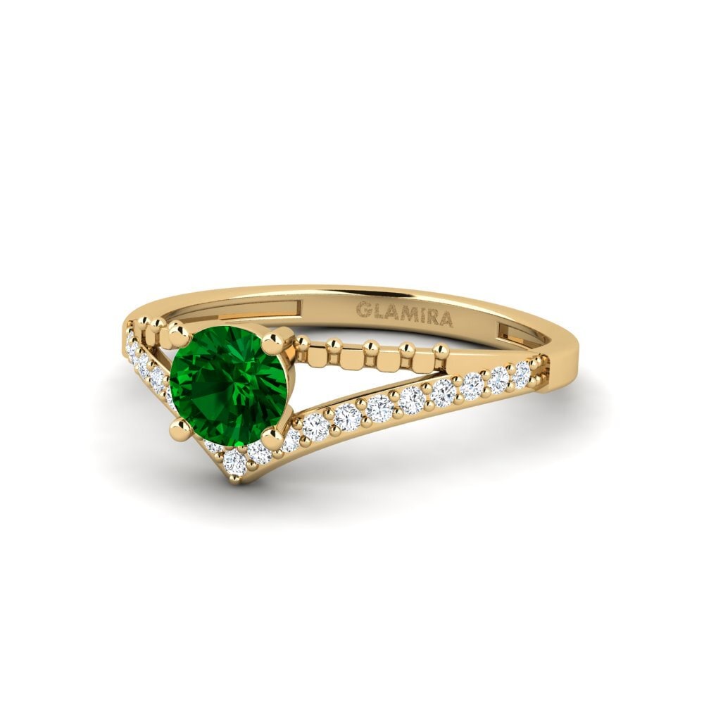 Green Zirconia Engagement Ring Zensben