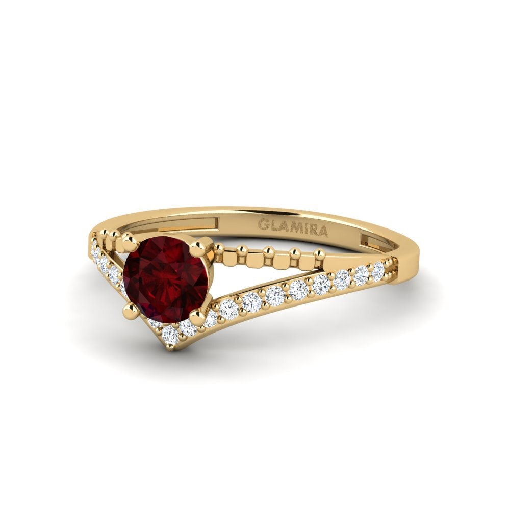 Garnet Engagement Ring Zensben