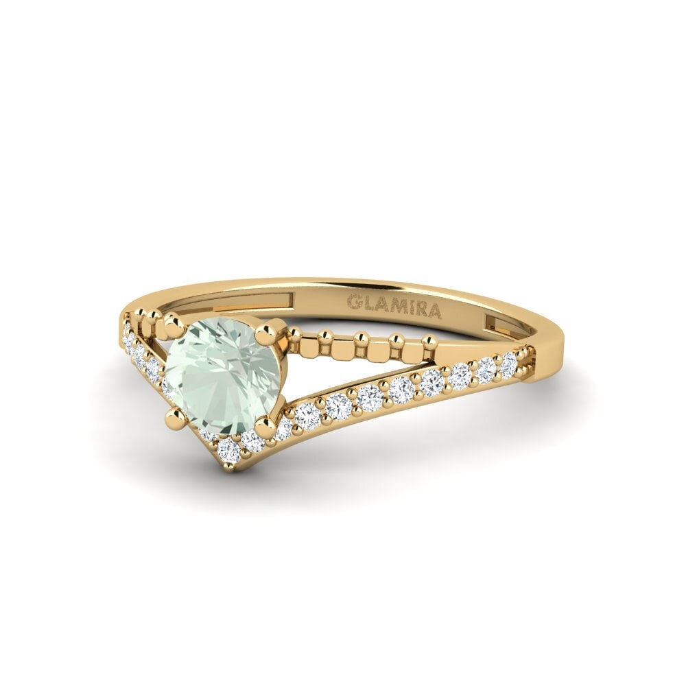 Green Amethyst Engagement Ring Zensben