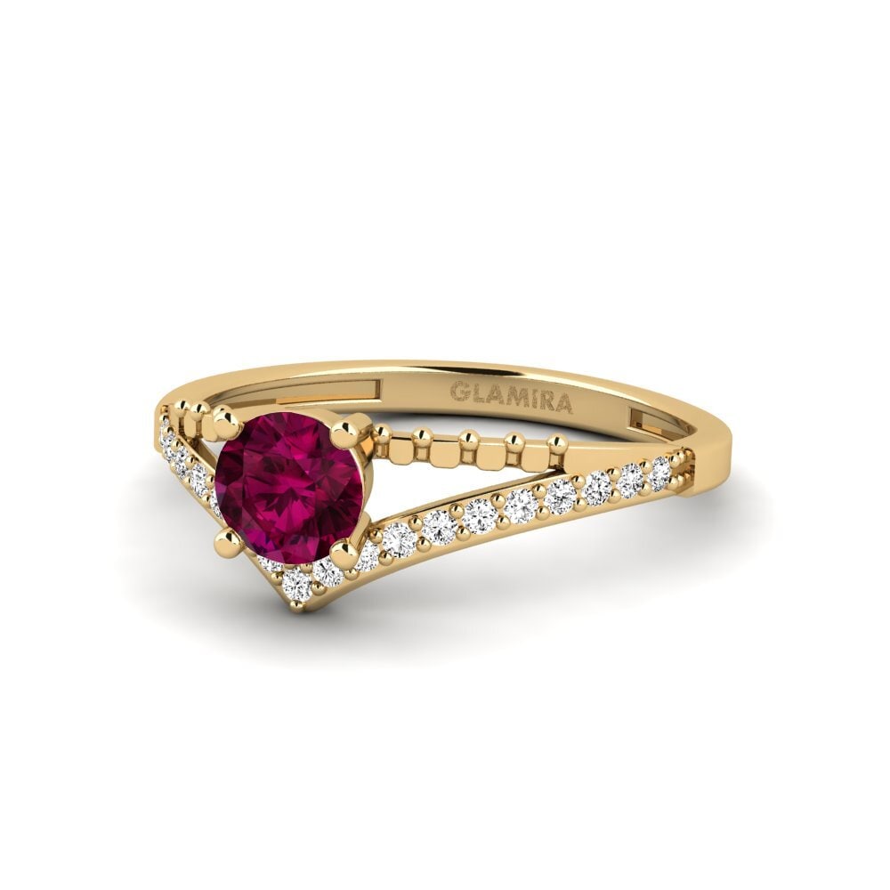 Rhodolite Garnet Engagement Ring Zensben